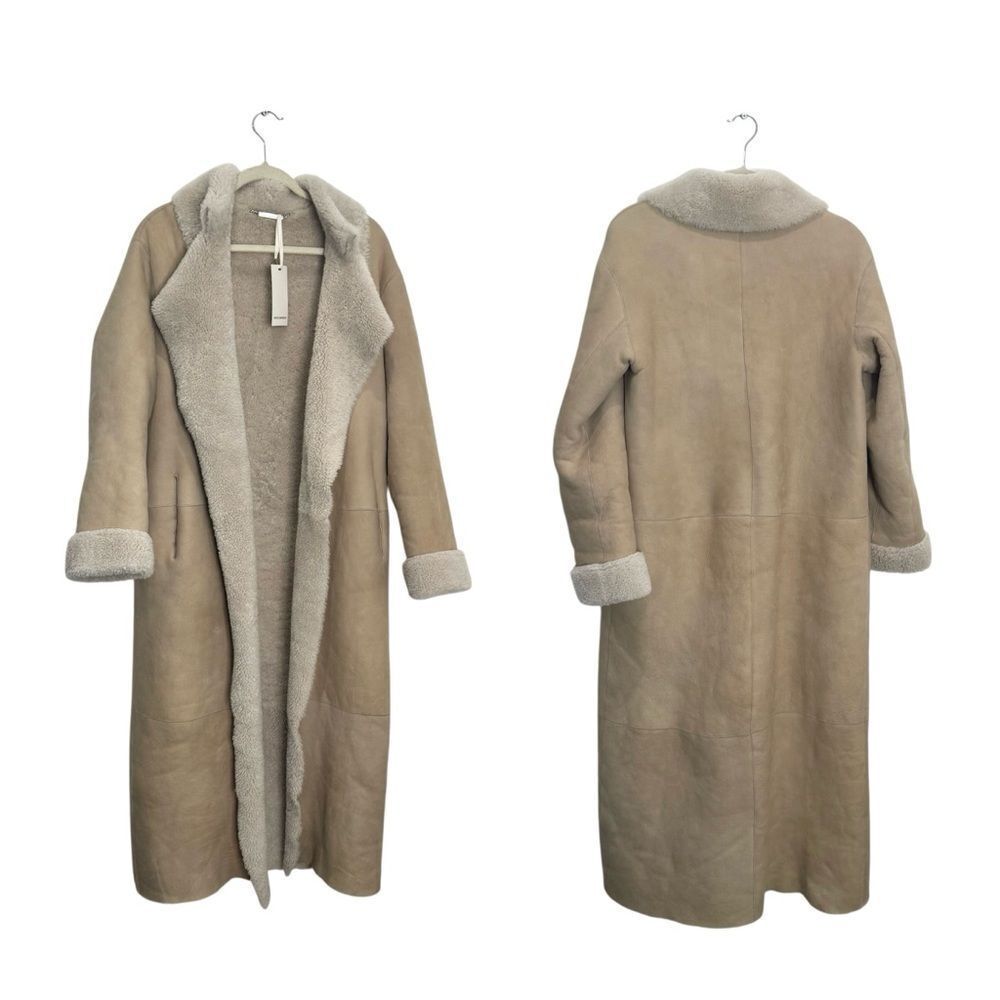 NWT NOUR HAMMOUR Asymmetric shearling coat - Picture 9 of 14
